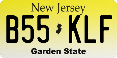 NJ license plate B55KLF