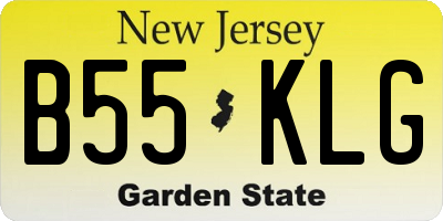 NJ license plate B55KLG
