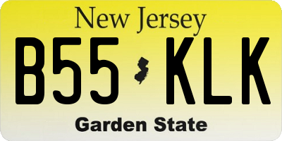 NJ license plate B55KLK