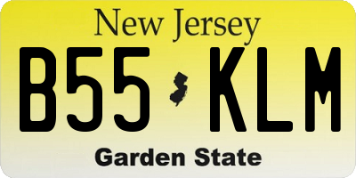 NJ license plate B55KLM