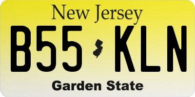 NJ license plate B55KLN