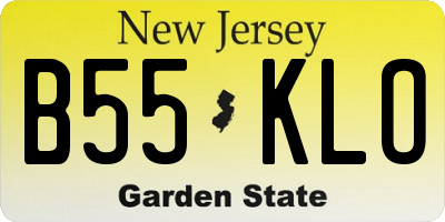 NJ license plate B55KLO