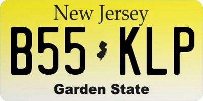 NJ license plate B55KLP