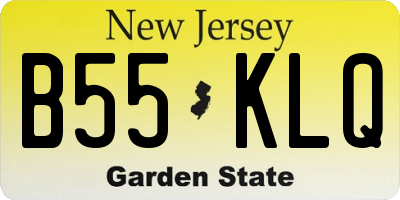 NJ license plate B55KLQ