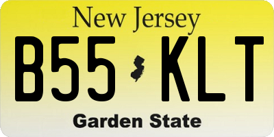 NJ license plate B55KLT