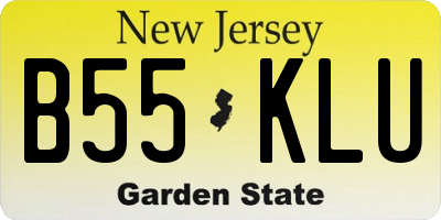 NJ license plate B55KLU