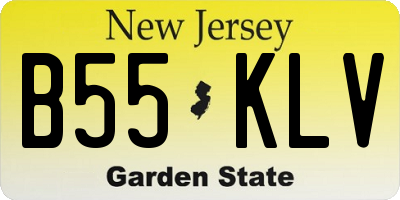 NJ license plate B55KLV