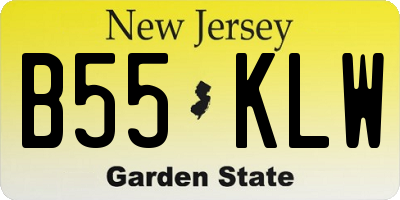 NJ license plate B55KLW