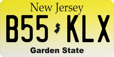 NJ license plate B55KLX