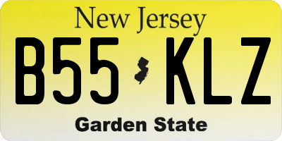 NJ license plate B55KLZ