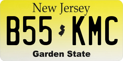 NJ license plate B55KMC