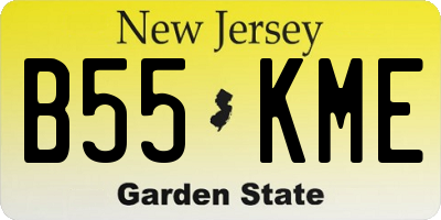 NJ license plate B55KME