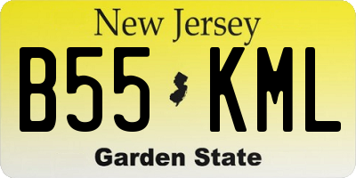 NJ license plate B55KML