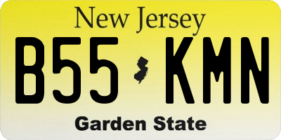 NJ license plate B55KMN