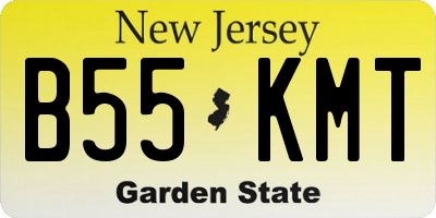 NJ license plate B55KMT