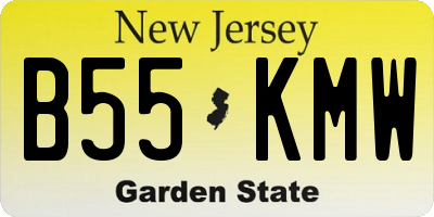 NJ license plate B55KMW