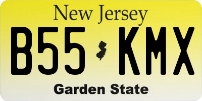 NJ license plate B55KMX