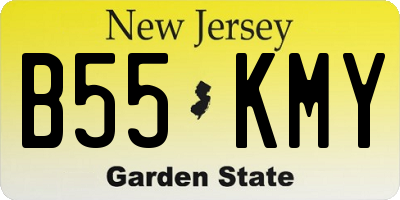 NJ license plate B55KMY