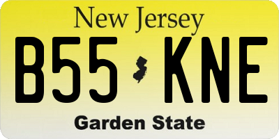 NJ license plate B55KNE