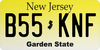 NJ license plate B55KNF