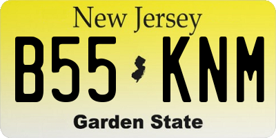 NJ license plate B55KNM