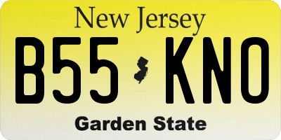 NJ license plate B55KNO