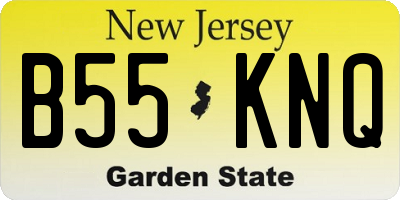 NJ license plate B55KNQ