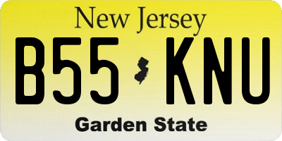 NJ license plate B55KNU