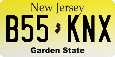 NJ license plate B55KNX