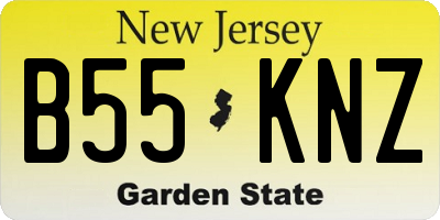 NJ license plate B55KNZ