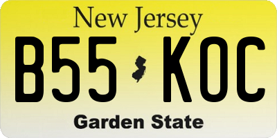 NJ license plate B55KOC