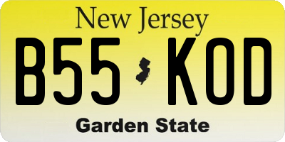 NJ license plate B55KOD