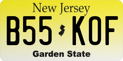 NJ license plate B55KOF