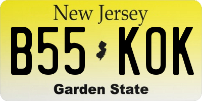 NJ license plate B55KOK