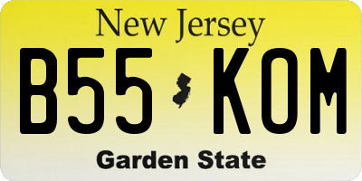 NJ license plate B55KOM