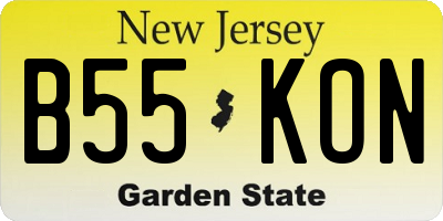 NJ license plate B55KON