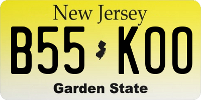 NJ license plate B55KOO