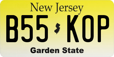 NJ license plate B55KOP