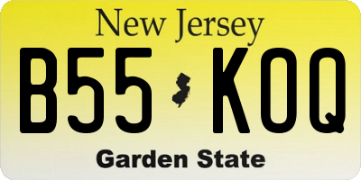 NJ license plate B55KOQ