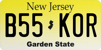 NJ license plate B55KOR