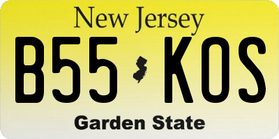 NJ license plate B55KOS