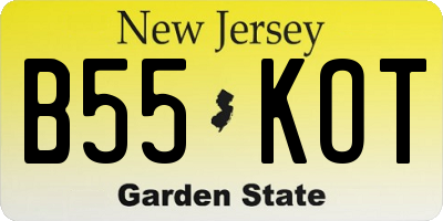 NJ license plate B55KOT