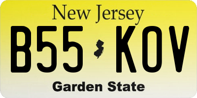 NJ license plate B55KOV