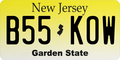 NJ license plate B55KOW