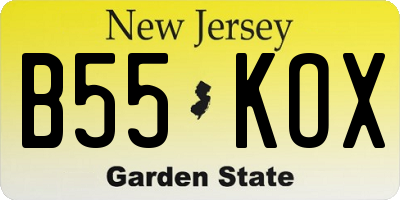 NJ license plate B55KOX