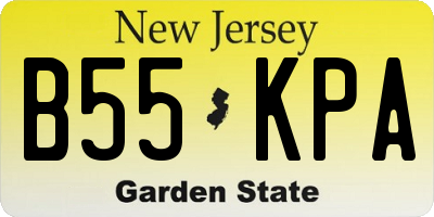 NJ license plate B55KPA