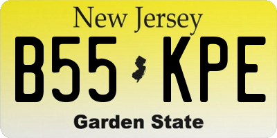 NJ license plate B55KPE