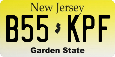 NJ license plate B55KPF