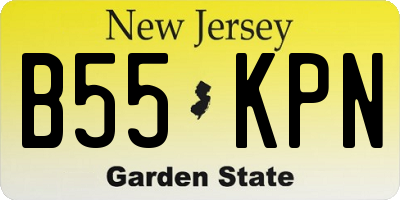 NJ license plate B55KPN