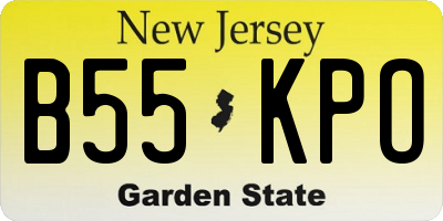 NJ license plate B55KPO